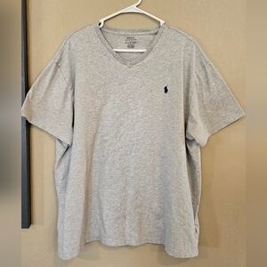 Polo by Ralph Lauren Light Gray V-Neck Tee with Navy Pony